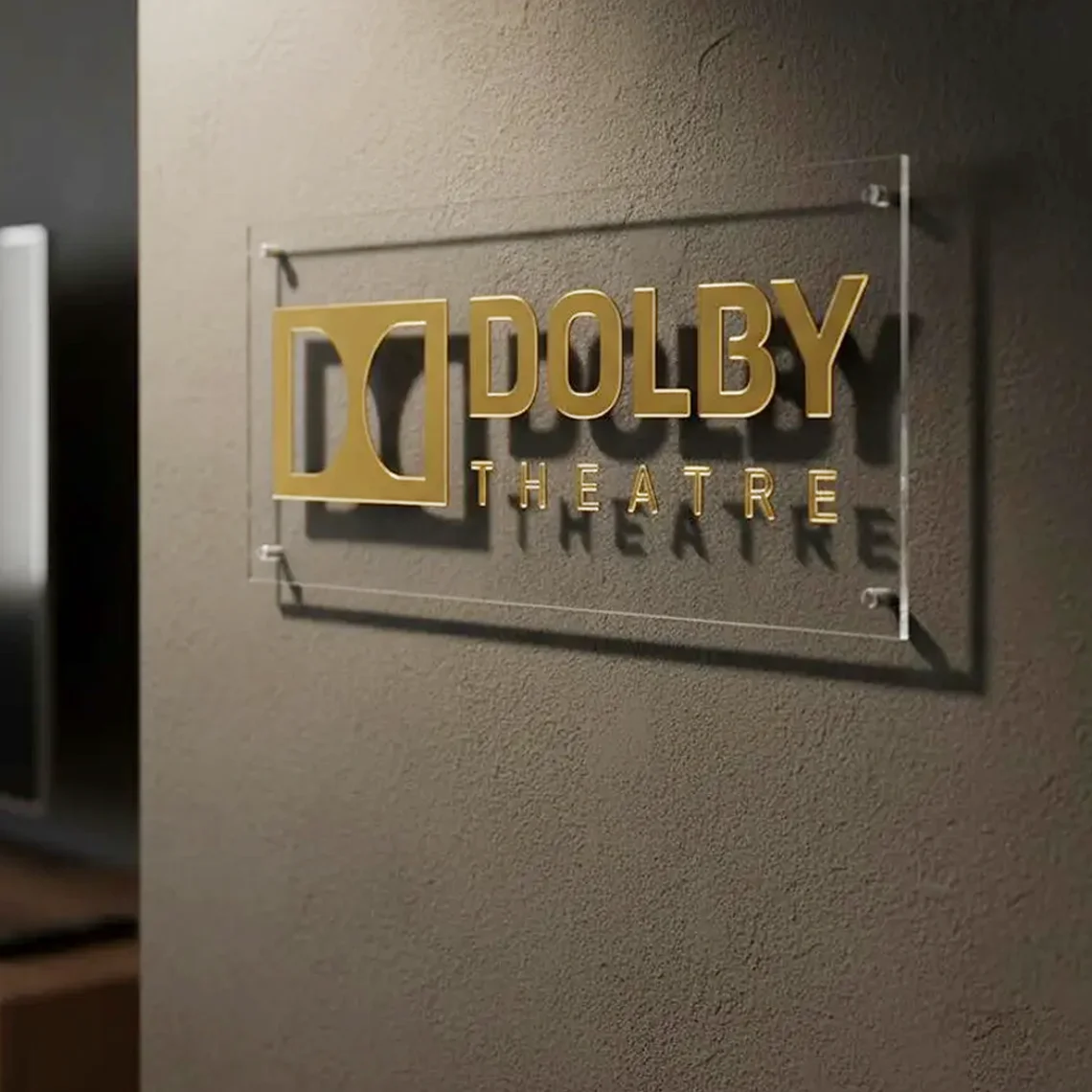 Home Cinema Dolby Atmos - 3D Dolby Atmos Şeffaf Akrilik Tabela
