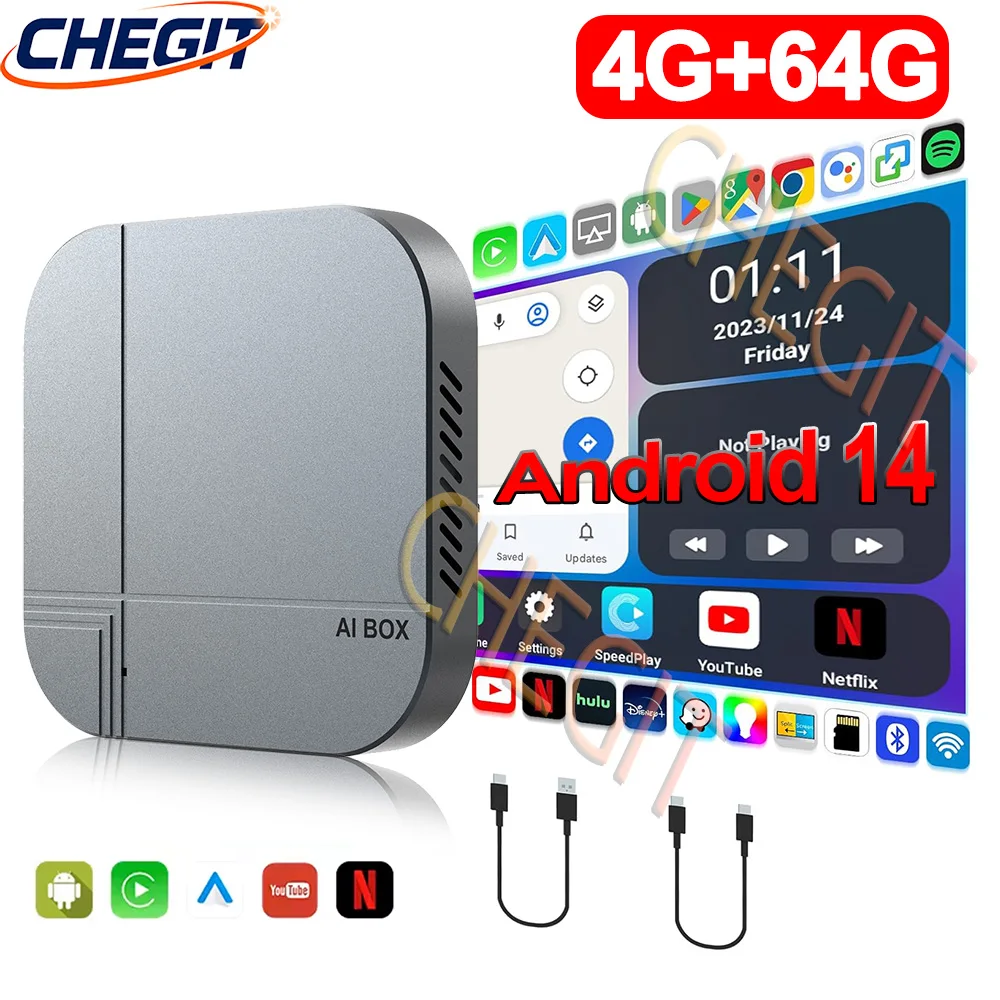 Home Cinema Youtube - Android14 Akıllı AI Kutusu 4G+64G/2G+16G Kablosuz
