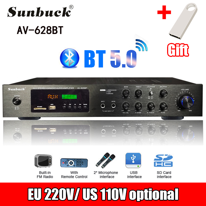 Home Cinema Accessories - 110/220V 2000W Bluetooth Güç Amplifikatörü Ses