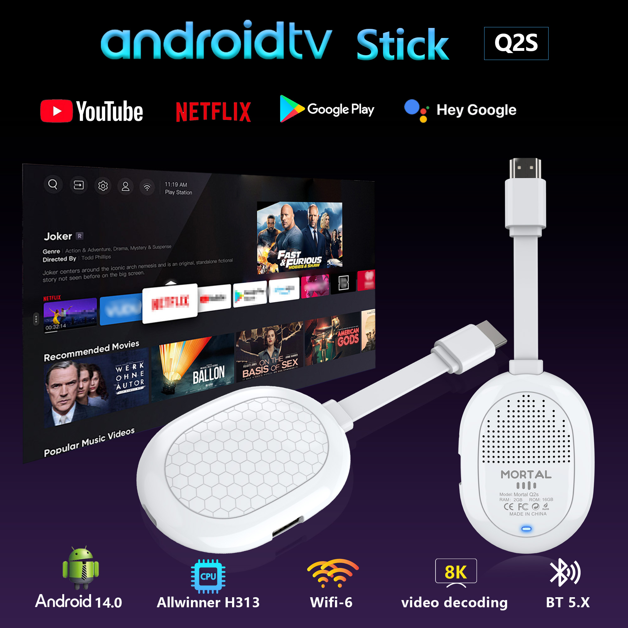 Home Cinema Youtube - HOT Android 14.0 Allwinner H313 TV