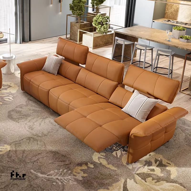 Home.Cinema Orange - Elektrikli Otomatik Yatar Koltuk Hakiki Deri