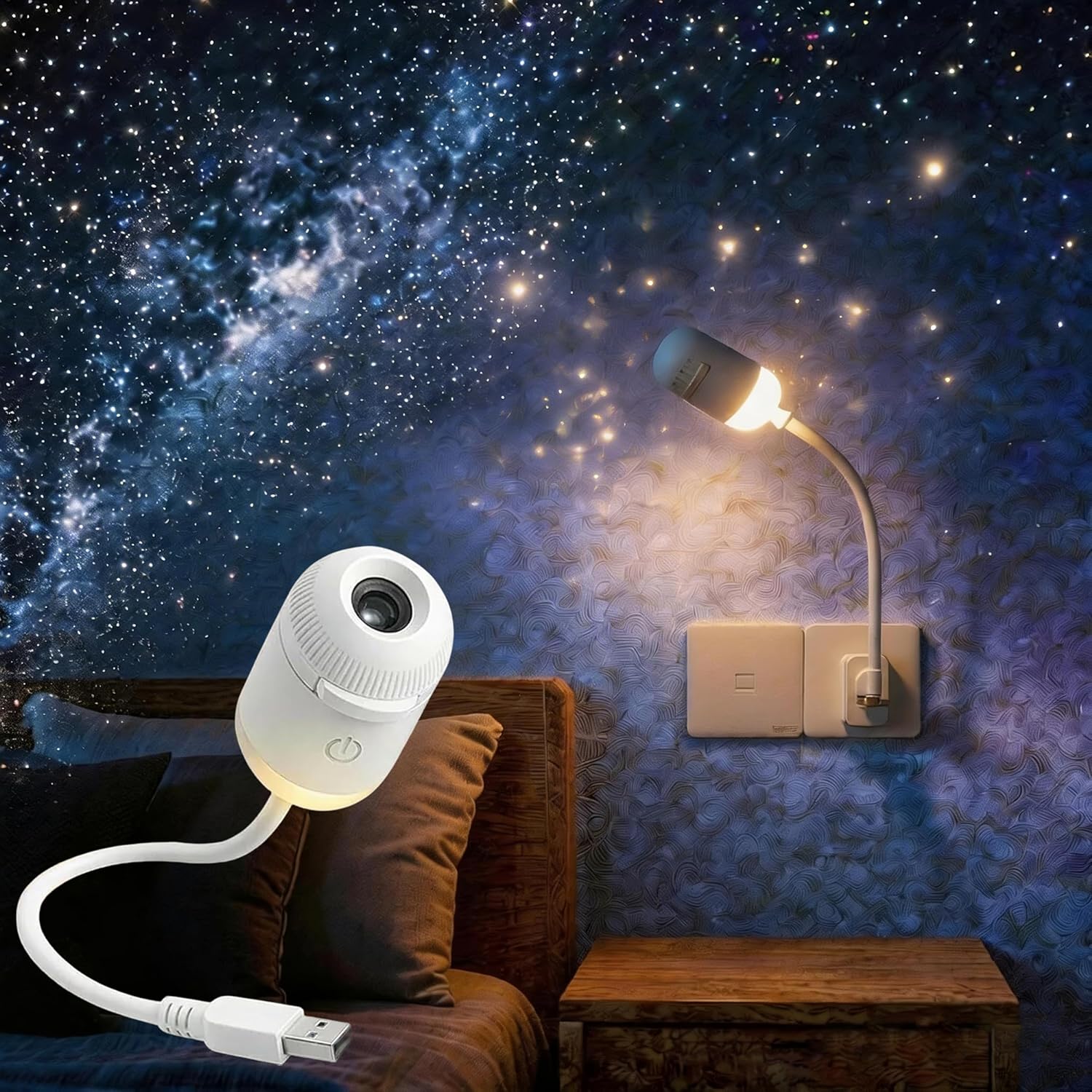 Home Cinema Projector - 2'si 1 Arada Galaksi Projektör Gece