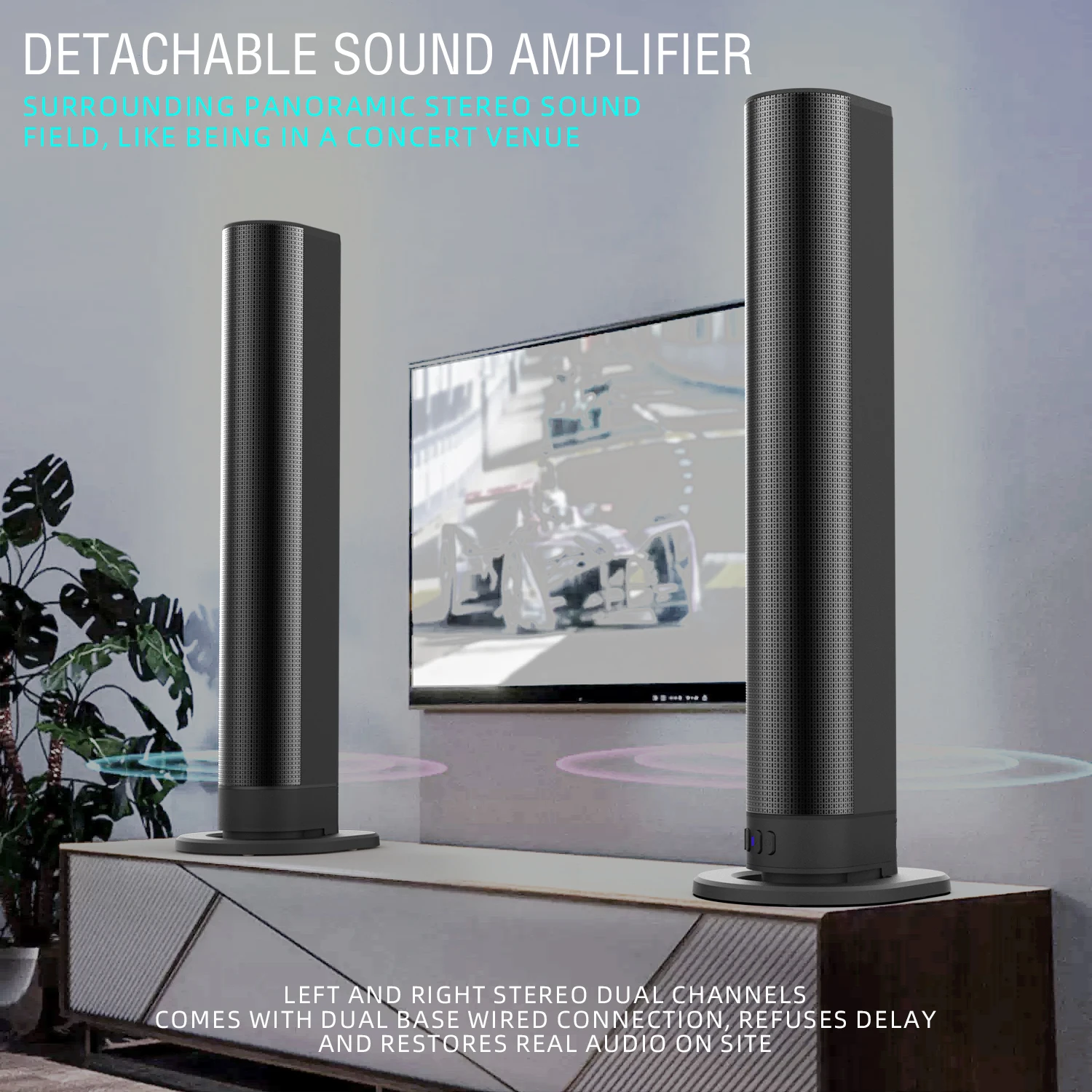 Home Cinema Speaker System - FM Soundbar TV Bluetooth Hoparlörleri HDMI/AUX/BT/OPT