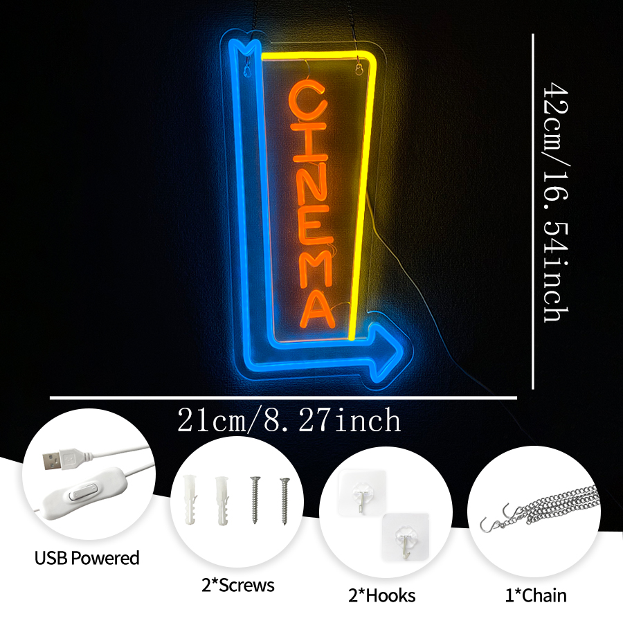 Sinema Ok LED Neon Tabela USB  - Home.Cinema Orange incelemesi ve fiyatı